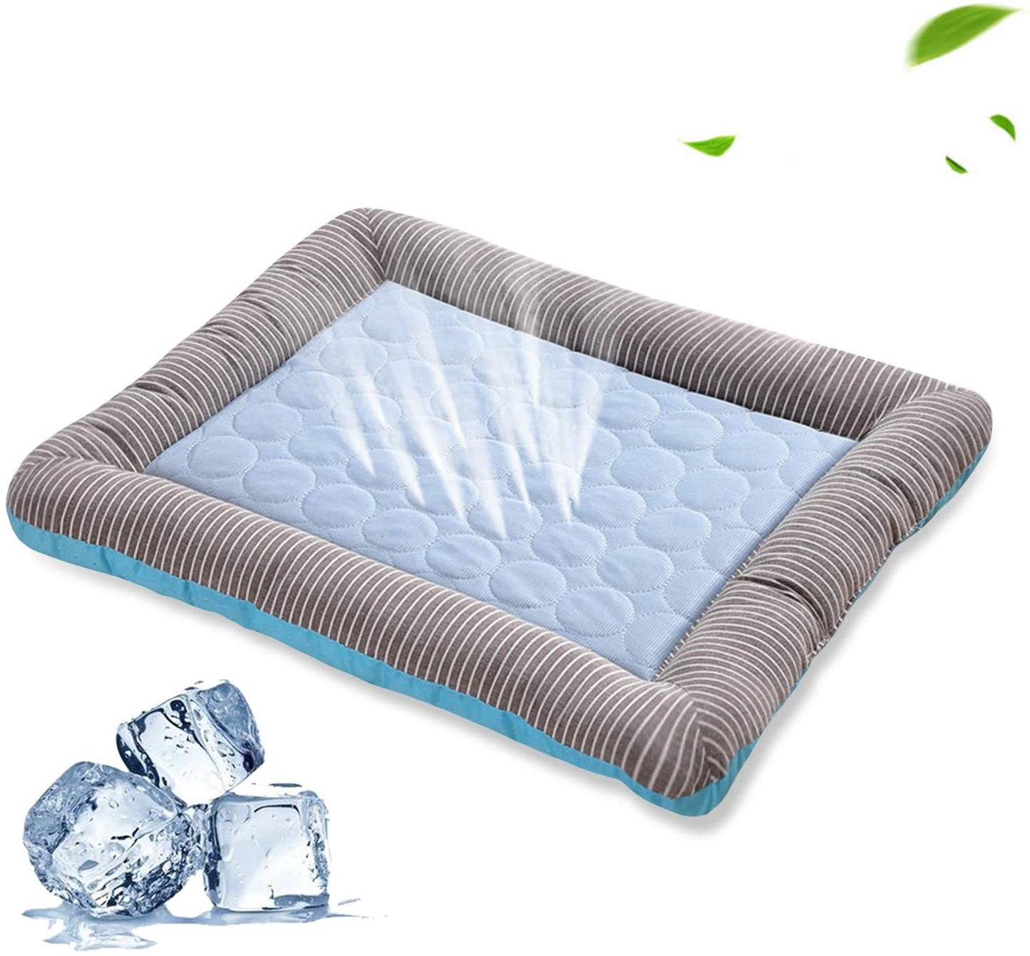 Blue Pet Cooling Pad Bed for Dogs & Cats - Soft Ice Silk Mat for Summer, Breathable & Comfortable