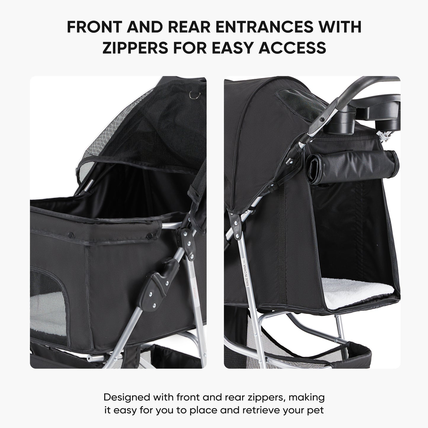Foldable Pet Stroller for Cats and Dogs