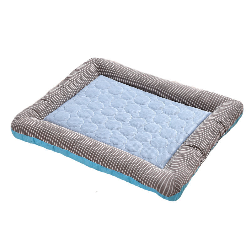 Blue Pet Cooling Pad Bed for Dogs & Cats - Soft Ice Silk Mat for Summer, Breathable & Comfortable