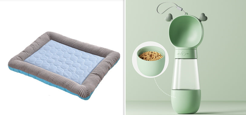 Blue Pet Cooling Pad Bed for Dogs & Cats - Soft Ice Silk Mat for Summer, Breathable & Comfortable