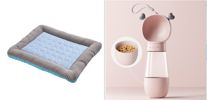Blue Pet Cooling Pad Bed for Dogs & Cats - Soft Ice Silk Mat for Summer, Breathable & Comfortable